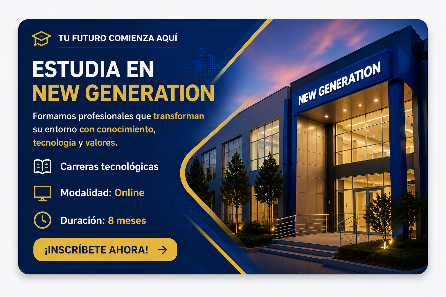 Estudiantes del Instituto New Generation en espacios de aprendizaje tecnológico