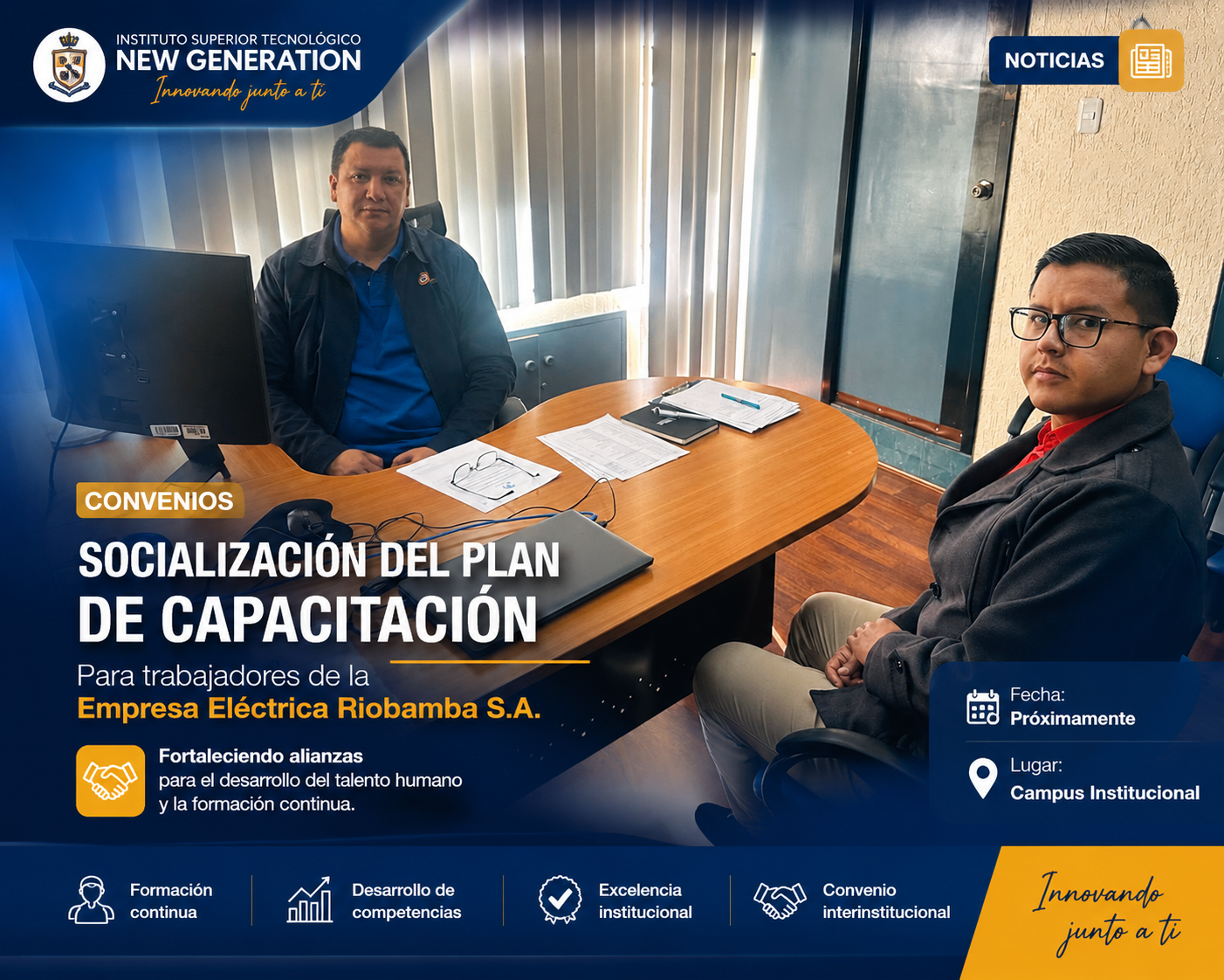 Instituto New Generation socializa Plan de Capacitación con la Empresa Eléctrica Riobamba S.A.
