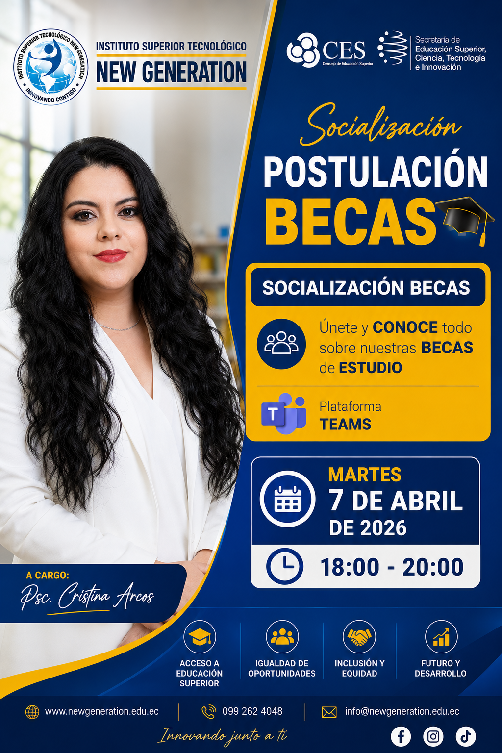 New Generation realizará socialización sobre el proceso de postulación a becas de estudio